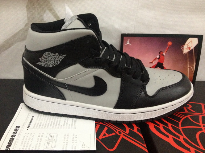 Air Jordan 1 Men Shoes Black/Gray Online